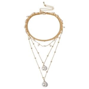 ✨ Imitation Pearl Goldtone Layered Necklace: Elegance Meets Versatility ✨